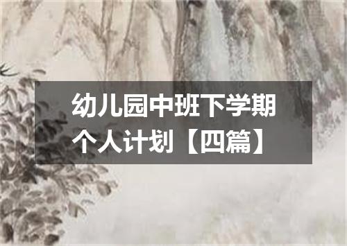 幼儿园中班下学期个人计划【四篇】