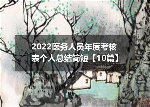 2022医务人员年度考核表个人总结简短【10篇】
