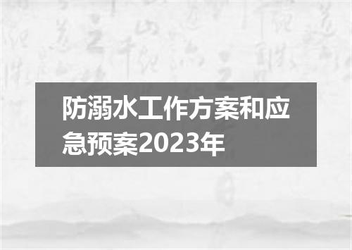防溺水工作方案和应急预案2023年