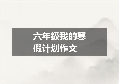 六年级我的寒假计划作文