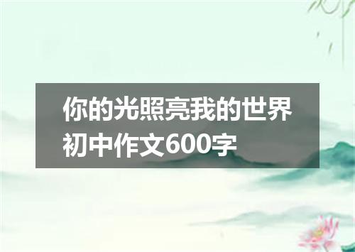 你的光照亮我的世界初中作文600字