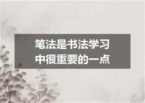 笔法是书法学习中很重要的一点