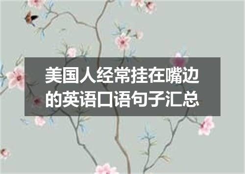 美国人经常挂在嘴边的英语口语句子汇总