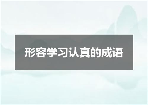 形容学习认真的成语