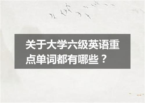 关于大学六级英语重点单词都有哪些?