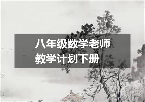 八年级数学老师教学计划下册