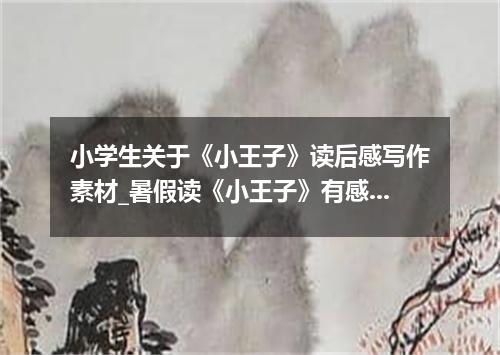 小学生关于《小王子》读后感写作素材_暑假读《小王子》有感范文