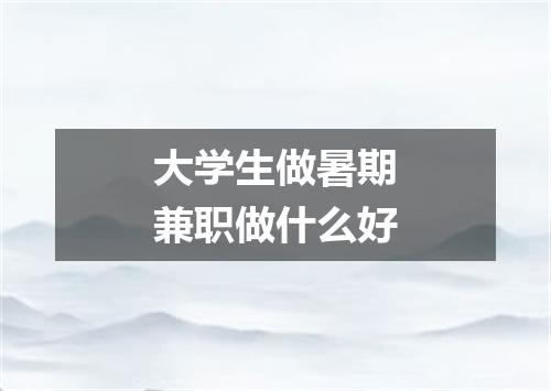 大学生做暑期兼职做什么好