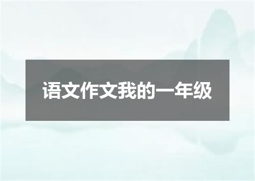 语文作文我的一年级