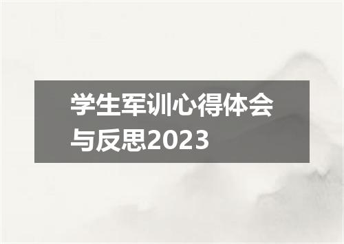 学生军训心得体会与反思2023