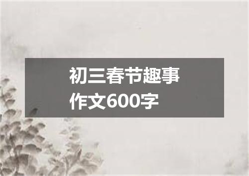 初三春节趣事作文600字