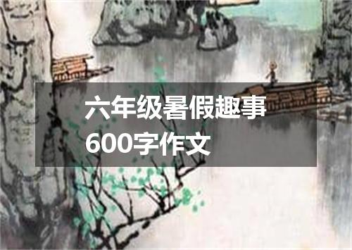 六年级暑假趣事600字作文