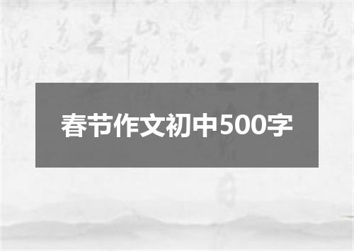 春节作文初中500字