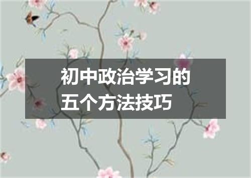 初中政治学习的五个方法技巧