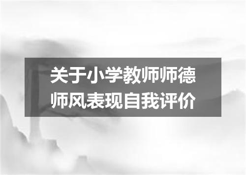 关于小学教师师德师风表现自我评价
