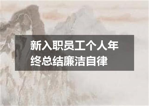 新入职员工个人年终总结廉洁自律