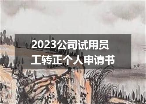 2023公司试用员工转正个人申请书