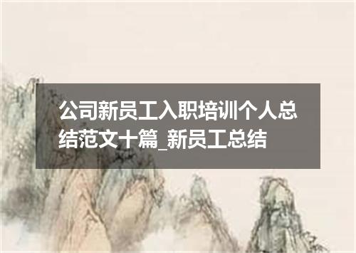 公司新员工入职培训个人总结范文十篇_新员工总结