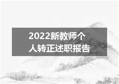 2022新教师个人转正述职报告