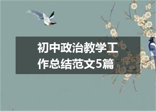初中政治教学工作总结范文5篇