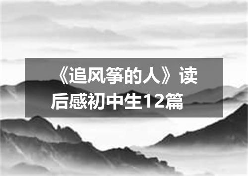 《追风筝的人》读后感初中生12篇