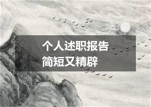 个人述职报告简短又精辟