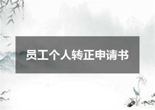 员工个人转正申请书