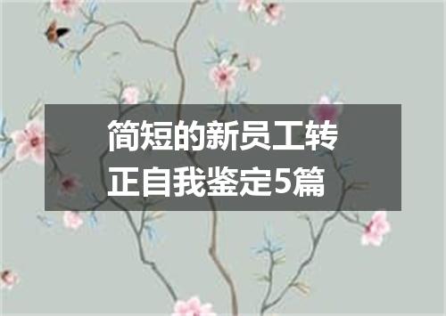 简短的新员工转正自我鉴定5篇
