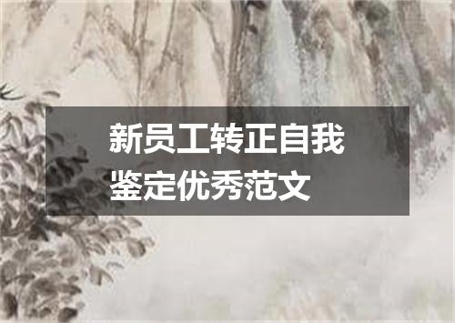 新员工转正自我鉴定优秀范文