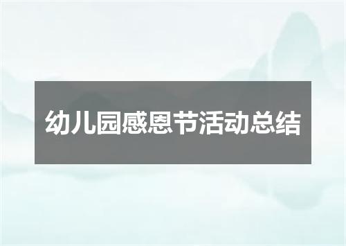 幼儿园感恩节活动总结