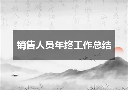 销售人员年终工作总结