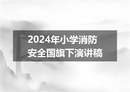 2024年小学消防安全国旗下演讲稿