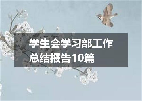 学生会学习部工作总结报告10篇