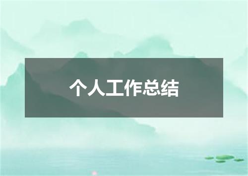 个人工作总结