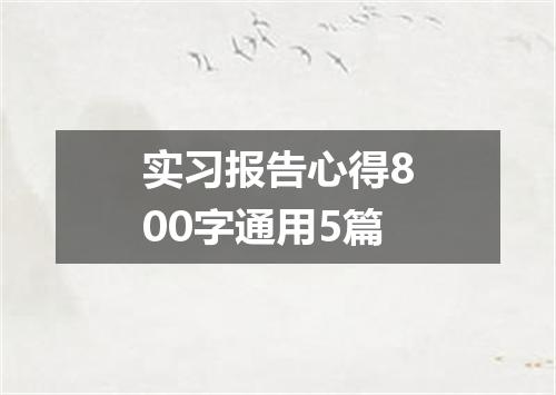 实习报告心得800字通用5篇