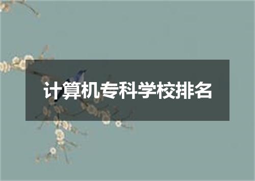 计算机专科学校排名