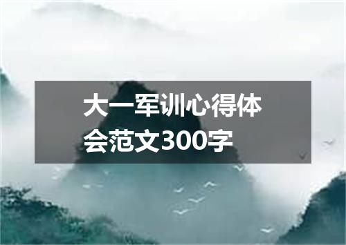 大一军训心得体会范文300字