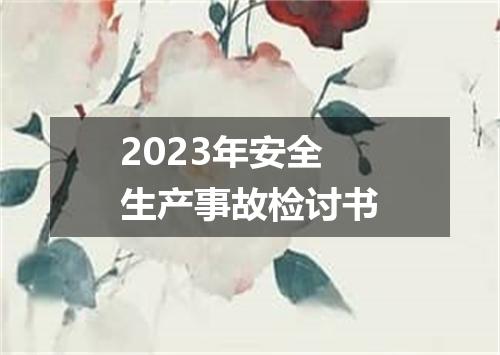 2023年安全生产事故检讨书