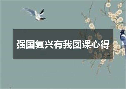 强国复兴有我团课心得