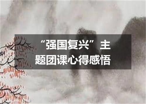 “强国复兴”主题团课心得感悟