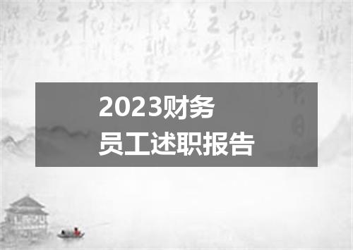 2023财务员工述职报告