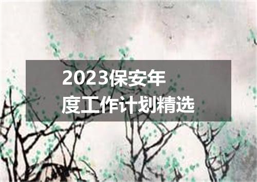 2023保安年度工作计划精选
