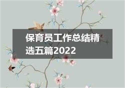 保育员工作总结精选五篇2022