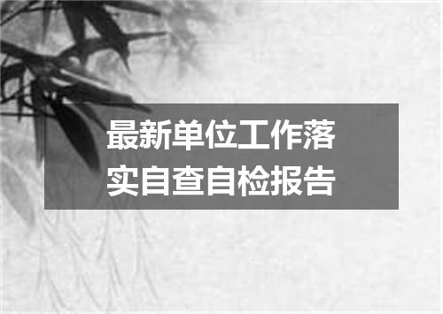 最新单位工作落实自查自检报告