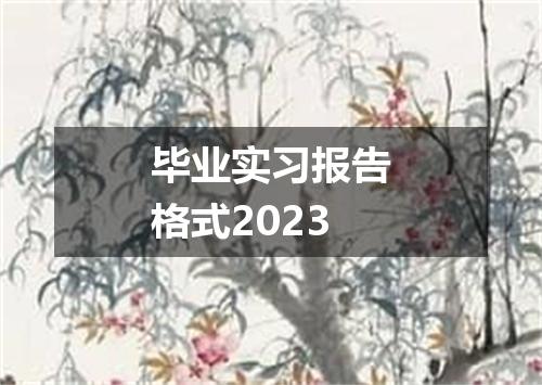 毕业实习报告格式2023