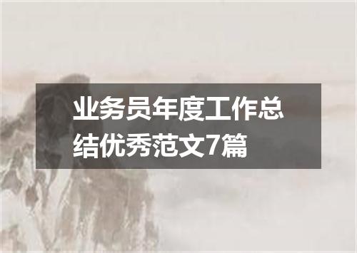 业务员年度工作总结优秀范文7篇