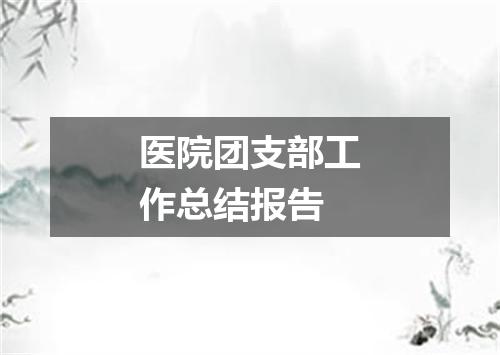 医院团支部工作总结报告