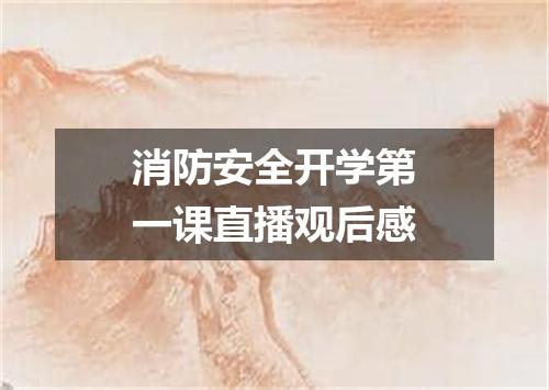 消防安全开学第一课直播观后感