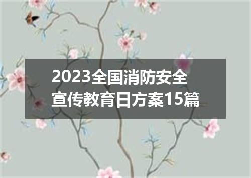 2023全国消防安全宣传教育日方案15篇