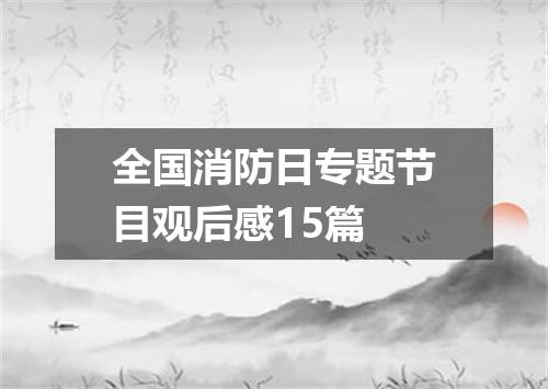 全国消防日专题节目观后感15篇